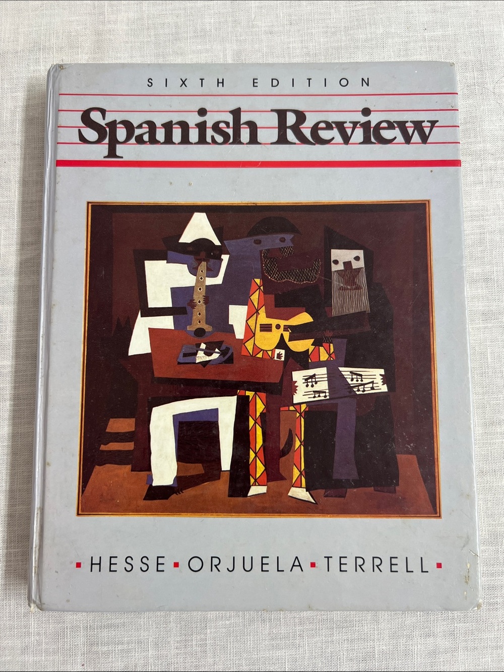 🌞 Spanish Review Sixth Edition Textbook Grey Cover Colorful Cubist Art pre woke